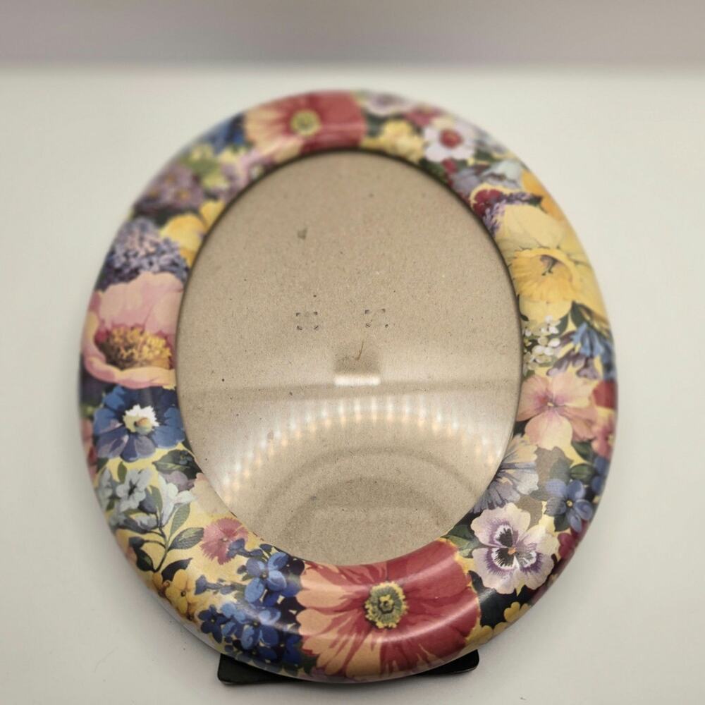 80s Vintage Ceramic flower photo frame
